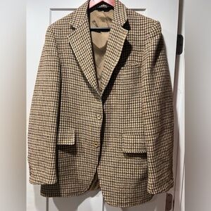 Men’s Houndstooth Blazer Brown Harris Tweed 100% Scottish Virgin Wool Jacket